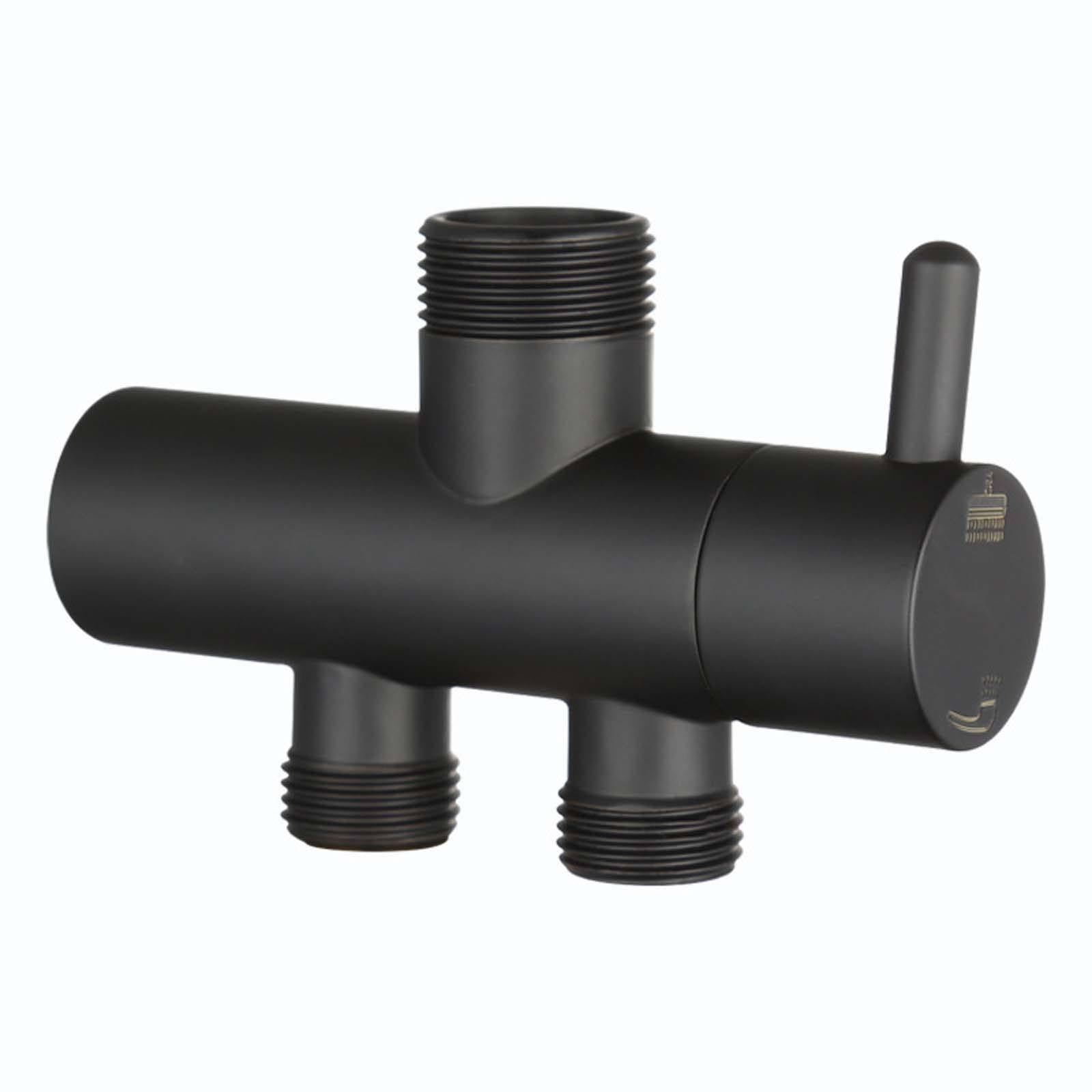 Valvola Ad Angolo Nero Rubinetto Sottolavabo Ottone Rubinetto Lavatrice Diametro Interno 20 mm Installazione Filettata Rubinetto per Lavatrice Doppio Controllo Adatto per Balcone, Bagno