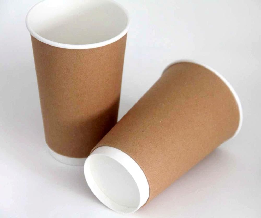 Khaana Packaging Disposable Double Wall Paper Cup, 8 oz 260 ML - Set of 25 Paper Cups - Eco-Friendly Hot & Cold Cups, Biodegradable, Perfect for Parties, Events & Everyday Use - Paper Cups Disposable 1