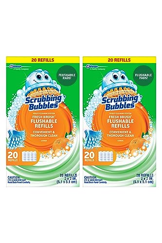 15% coupon - Scrubbing Bubbles Flushable Toilet Bowl Wand Cleaner Refills, Citrus Scent, 40 Count