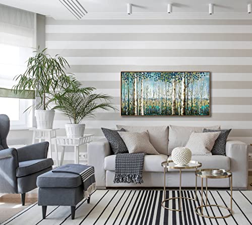Image of Nature Wall Art Forest Art Canvas Wall Decor Green Tree Canvas Print Artwork Decor for Living Room Landscape Pictures for Bedroom Home Office Decorations 20x40IN