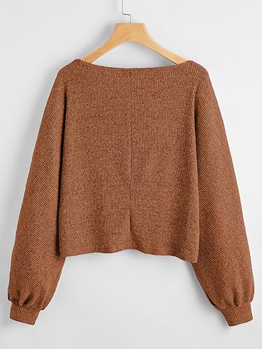 Image of SweatyRocks Women's Crewneck Long Sleeve Knit Crop Top Cropped Sweaters