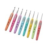 8Pcs Crochet Hooks Kit,Rubber Grips Knitting & Crochet Supplies for Beginners,by Artzuvs