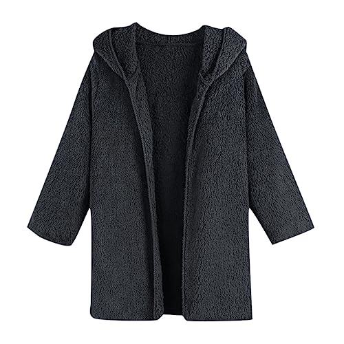 Image of Hopscotch Girls Polyester- Blend Solid Full-Sleeve Long Coat in Gray Color