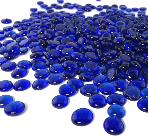 ARSUK Guijarros de Vidrio Piedras Decorativas Cuentas Nuggets Gemas Azulejos de Mosaico para jarrones Artesanía Jardín Cuencos Pecera (70-80 guijarros Azules)