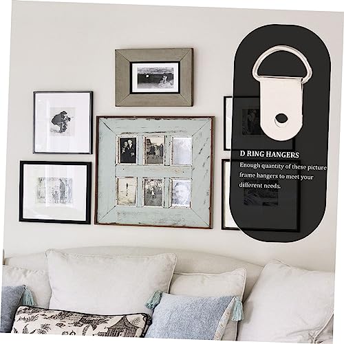 Image of Photo Frame Hanging Rings 100pcs d Ring Hangers for Wall Art Picture Frame Hanging Clip Hardware Set