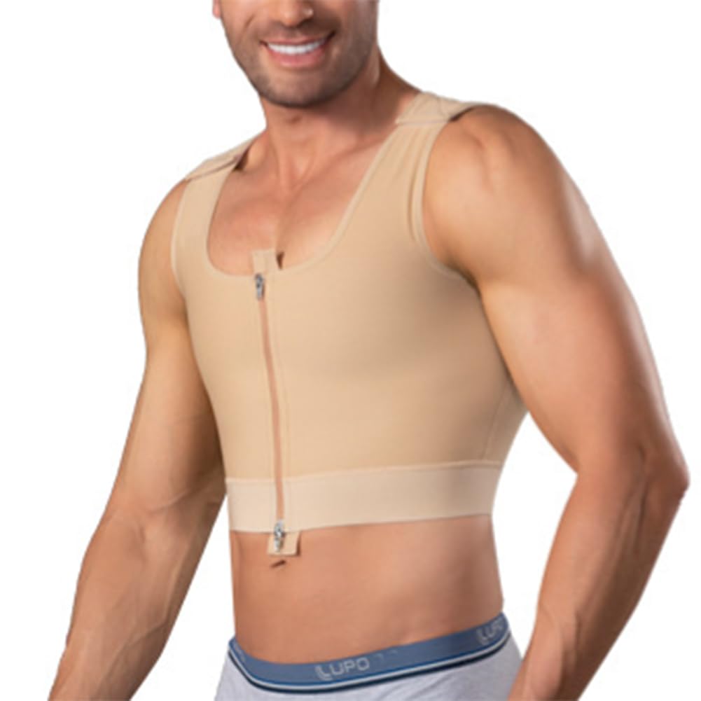 Chaleco Moldeador de compresión para el Pecho Adelgazante para ginecomastia para Hombre(Desnudo-X-Pequeño