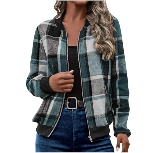 Blouson bomber de pilote femme veste de vol pour mi-saison col rond zippé