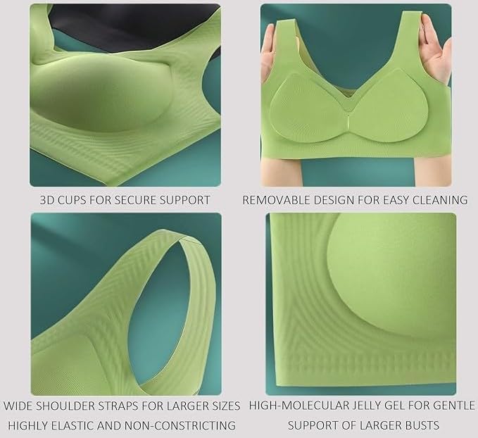 Jelly Bra for Womens Wire-Free Seamless Soft Comfort Full Coverage Push Up Wireless Bras - Image 8