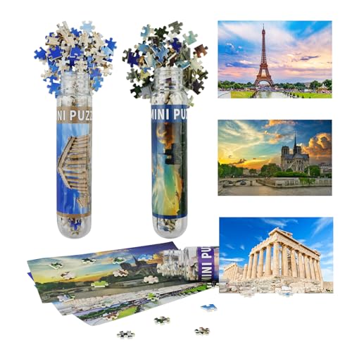 MISITU Lot de 3 Mini Puzzles de 150 Pièces pour Adultes, Petits Travaux Manuels Difficiles pour Adultes (Tour Eiffel)