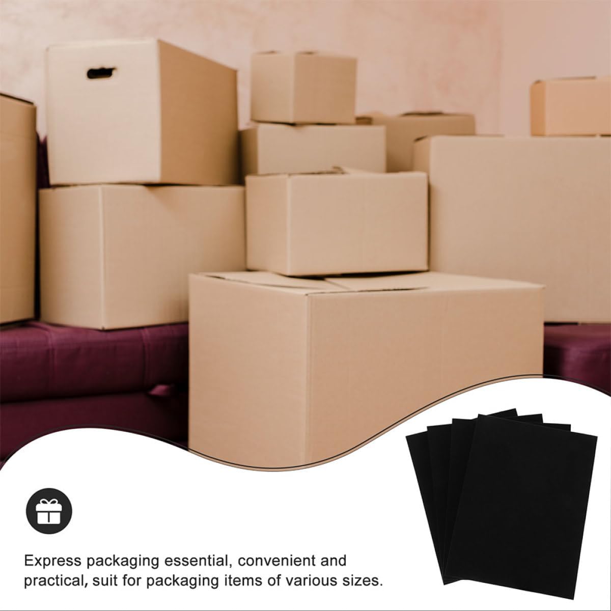 4pcs Black Foam Padding Sheets 405x305x25mm Dense Shipping Foam Cushioning for Mailer Packaging Protection Inserts