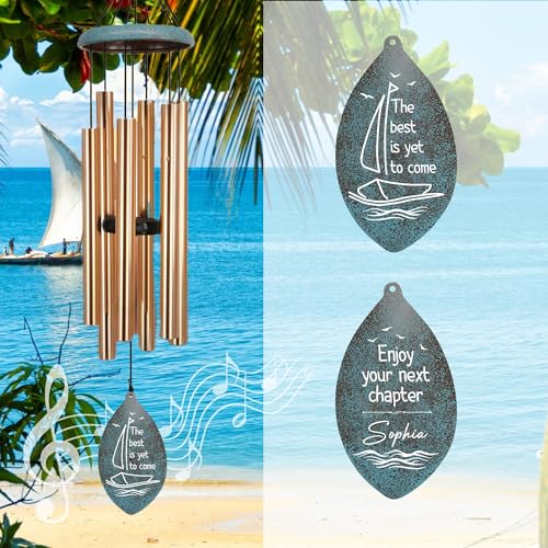 Image of ASTARIN Personalized Happy Retirement Gift, Custom Retirement Wind Chimes for Women Men, 35 inch Large Deep Tone Wind Chime Retire Gifts for Teacher Co-Workers Boss Friends Parents