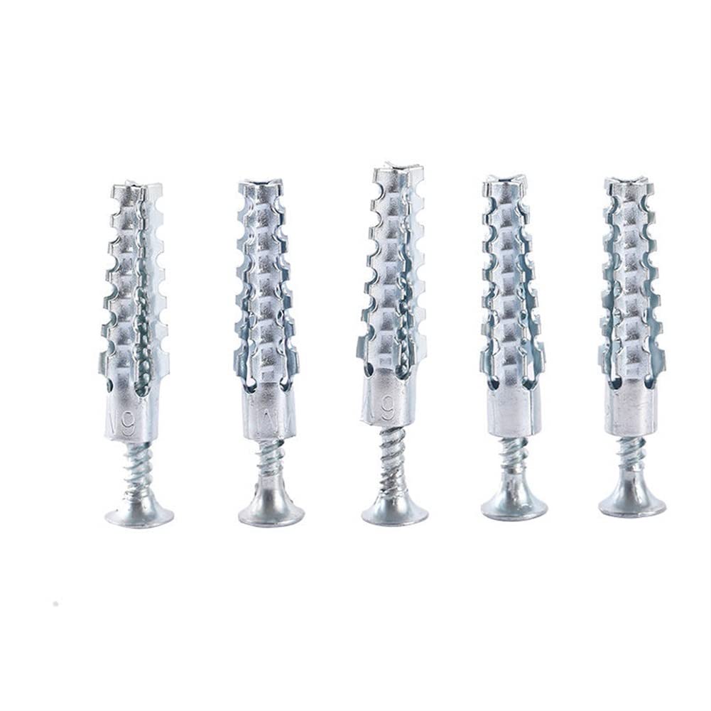 Juego de tacos y tornillos de pared, Expansión dentada Anclaje de pared sólida Pernos de pared seca de hormigón for tornillo Reemplace la edad Tapones de plástico Anclajes Tubo Espiga Pernos de anclaj