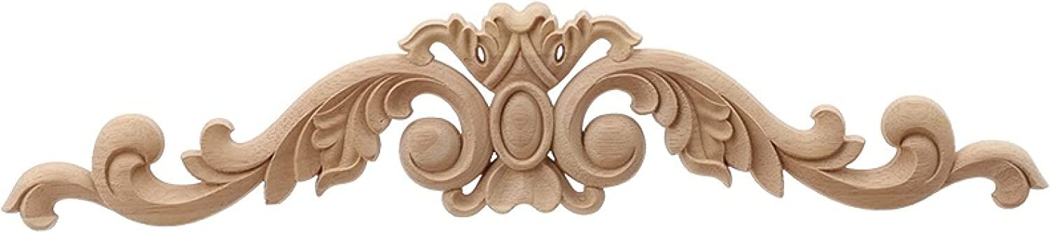 Dekoracja rzeźbiarska w drewnie Naklejka narożna, Stick Flowers Rzeźbione meble Dekoracyjne aplikacje Ozdoby Rzemiosło Okno Ulubione akcesoria do dekoracji domu 60X10Cm