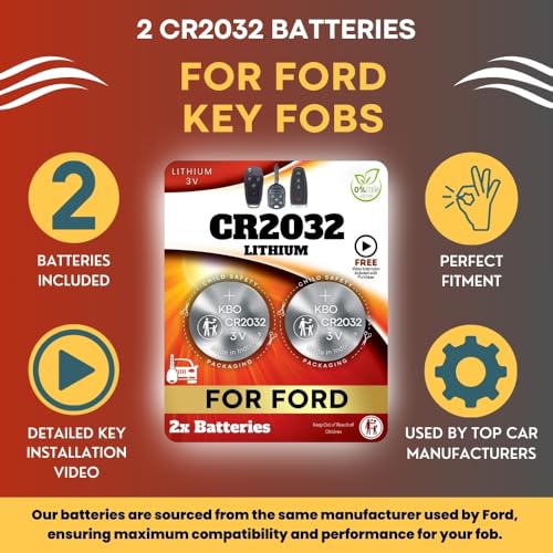 Key Fob Battery Replacement for Ford, Mazda & Lincoln CR2032, Pack of 2 by Key Battery Outlet - Used condition - Image 2