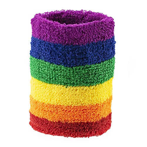 3PC Headband and Sweatband Rainbow Set – Exercise Sport Runs – LGBTQIA2s+ Pride Events – Unisex – One Size- By TRIXES