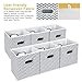 MaidMAX Fabric Storage Bins, Set of 6 Foldable Collapsible Cloth Storage Cubes Organizers Drawers Containers with Dual Plastic Handles, Gray Chevron