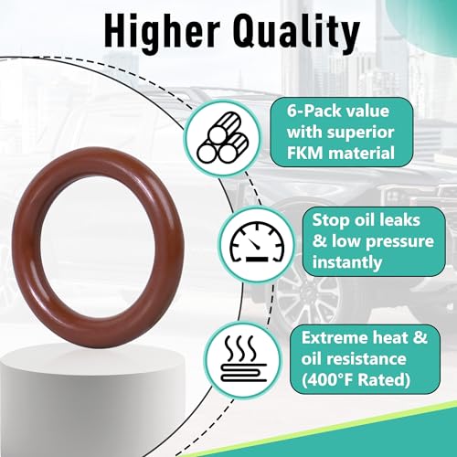 Image of 6-Pack B32790 Oil Pump Pickup Tube O-Ring Gasket Kit,High Temperature Resistant Seals for LS Engines,Compatible with Chevy Silverado Suburban Tahoe,GMC Sierra Yukon,Cadillac Escalade (5.3L 6.0L V8)