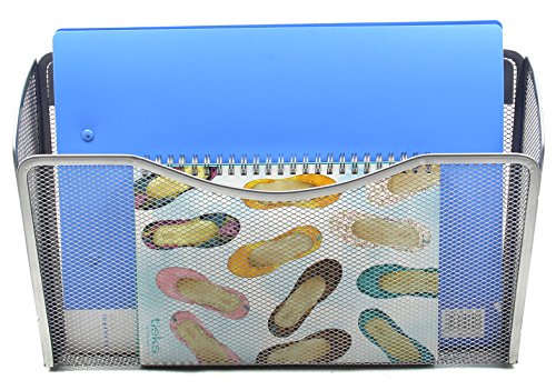 Easypag Wall File Holder Hanging Organizer 3 Mesh Collection Single Pocket For Office And Home,Silver #TOP1