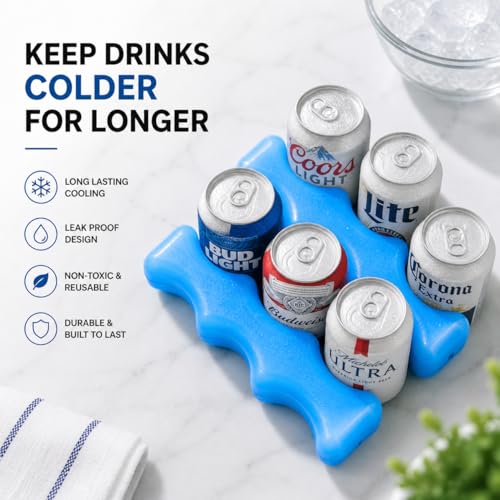Healthy Packers Ice Packs for Can Coolers - Set of 4, 8.25x3.75x2 in Contoured Hard Gel Freeze Packs, BPA-Free, Long-Lasting for Drinks, Breastmilk & Food by Healthy Packers - Image 3