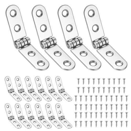 16 PcsBisagras Abatibles, Bisagras Plegables de 180 Grados, Bisagras de Solapa Trasera Pequeñas para Mesas Muebles Armarios de Cocina Cajones Cajón, con Tornillos