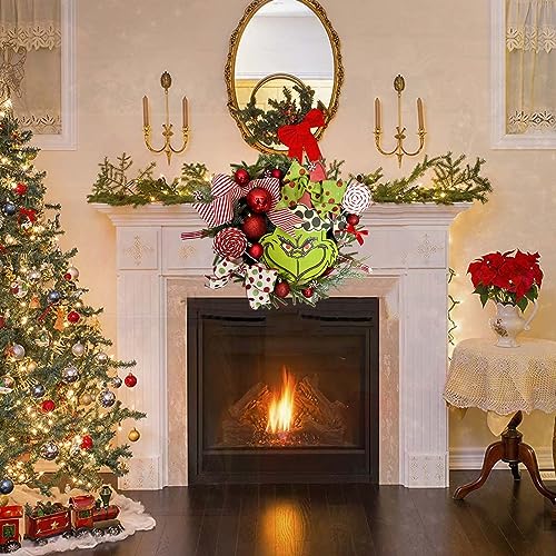 Couronnes de Noël artificielles vertes avec pommes de pin pour toutes saisons - 4