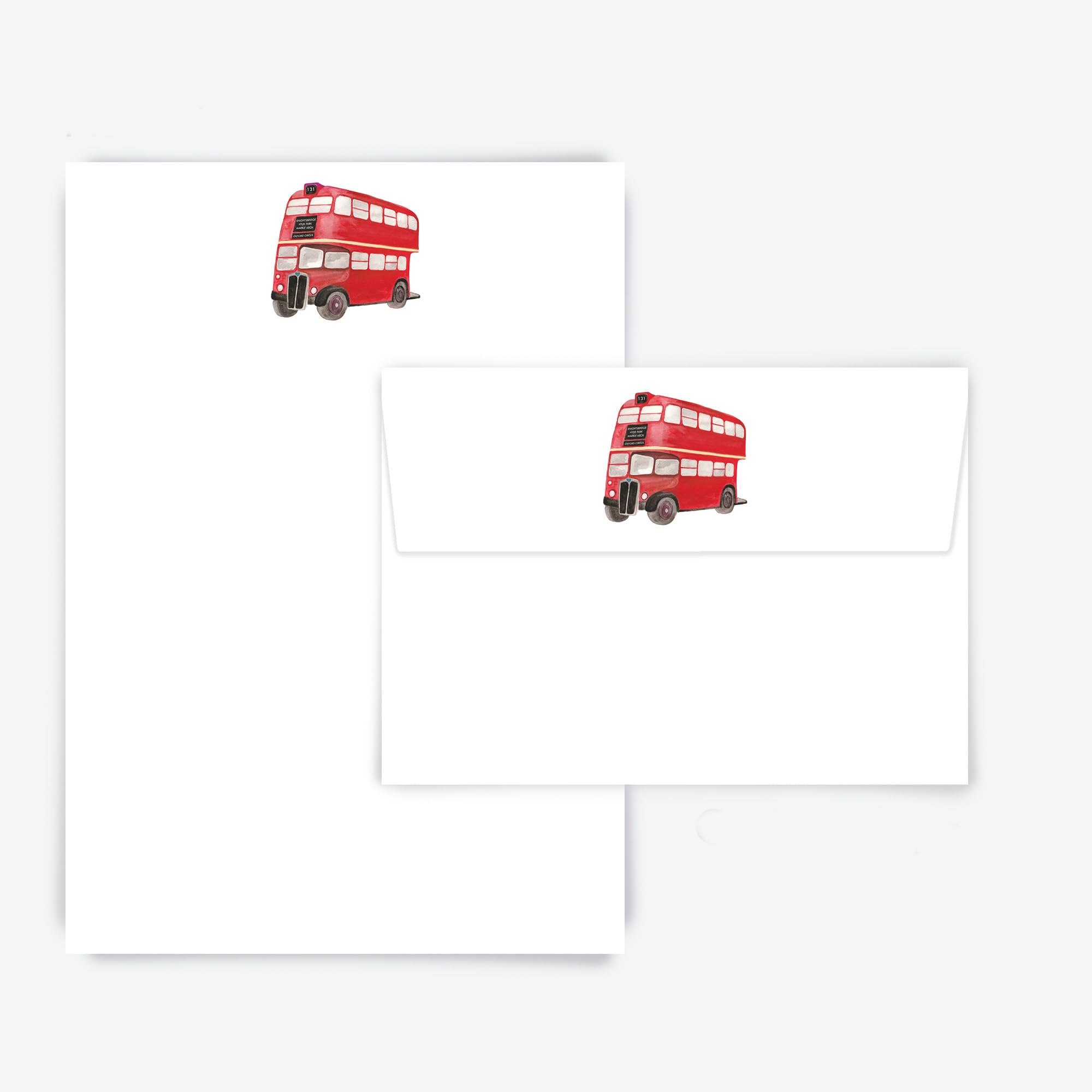 Me Loovely London Bus Writing Paper and Envelopes Set A5 Size Letter Papers Stationary Supplies (Refill - 20 Letters with Envelopes)