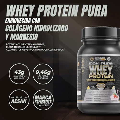 Miniatura 2 de Healthy Fusion Whey Protein Pura Con Colágeno Magnesio Tonifica Y Aumenta La Masa Muscular Mejora Tus Entrenamientos 1000g Fresa