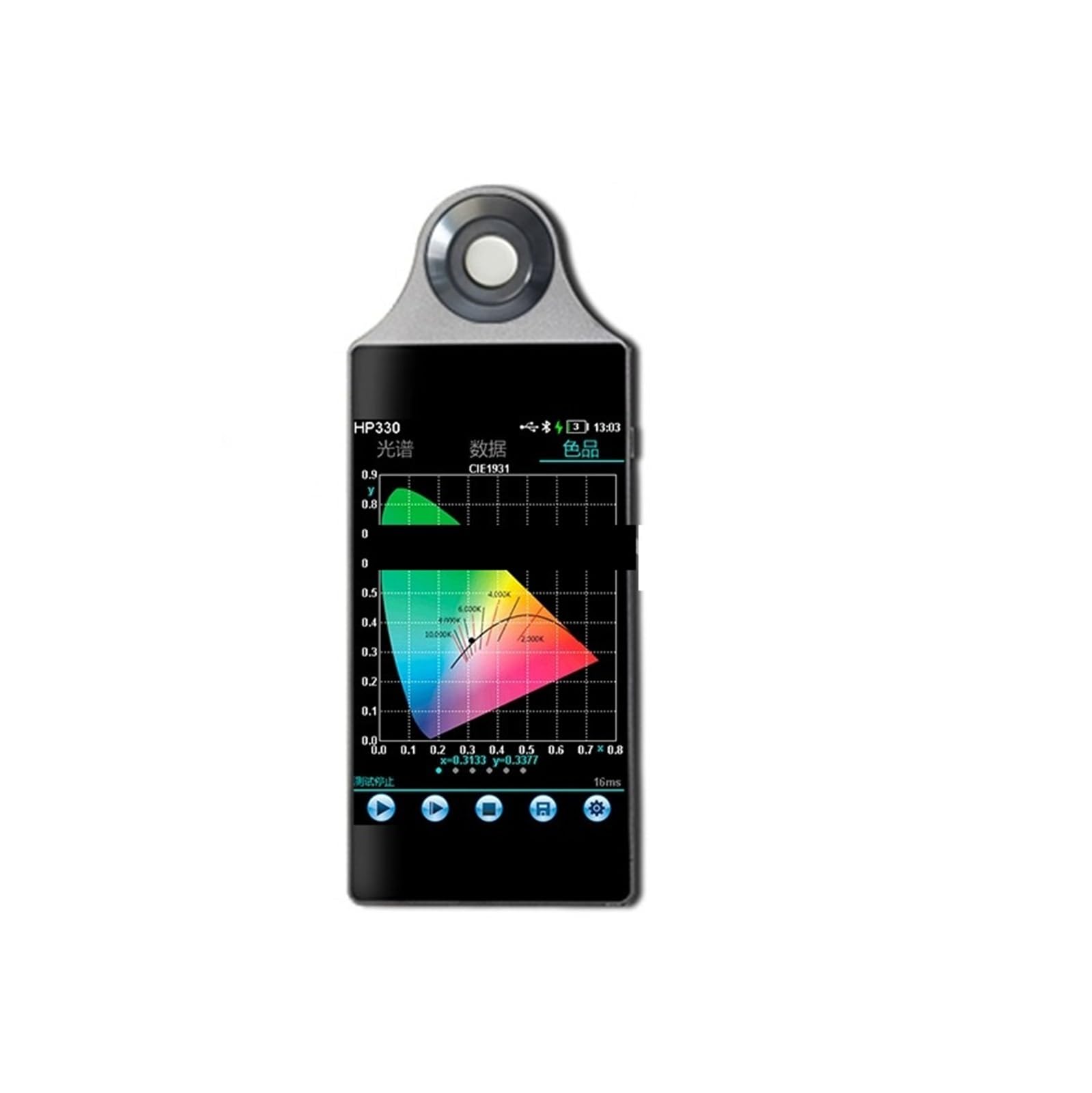 Otenc Nero Spectrometer, Portable Aluminum Wavelength Indication Tester Handheld Dc 12V Spectroscopic Analyzer Spectral Color Illuminance Meter
