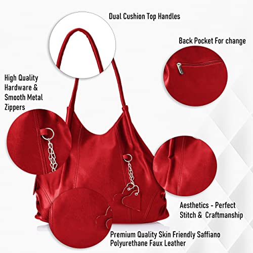 Fostelo Women's Vegan Leather Style Diva Handbags Shoulder Hobo Bag Ladies Purse (Large) (Image - 2)