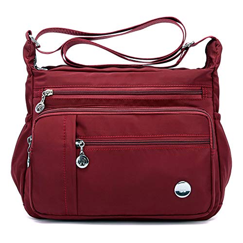 Image of Women's Shoulder Bags Travel Handbag Messenger Cross Body Nylon Bags with Lots of Pockets