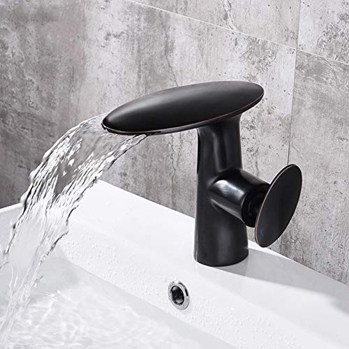 Mitigeur de lavabo cascade en laiton chromé noir ou blanc pour salle de bains moderne