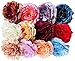 Amuhou Womens Rose Flower Hair Clip Flower Brooch for Bridal Headpiece,Flamenco Dancer (Camellia 12Pcs)