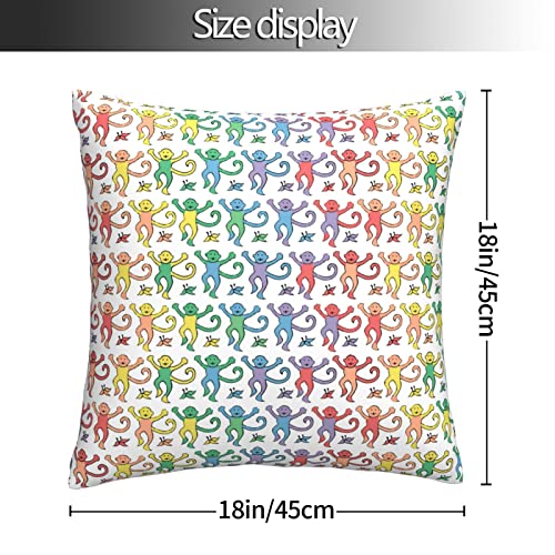 Xindi Monkeys Throw Pillow Covers Bedroom Couch Sofa Square Pillow Case Decorative Pillow Covers 18X18 Inch Pillowcase Cushion Covers With Zipper, 18 X 18-Inch (10265) #TOP1