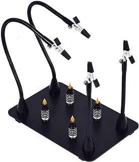 Magnetic Helping Hand, Soldering Helping Hands, 4 PCB Pillars Circuit Board Holder with Flexible Metal Arms Heavy Duty Base Electronic Repair Tool