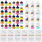 Picture of Liliful 2 Inch Rubber Employee Appreciation Gift Ducks Bulk with Hats Glasses You Are Awesome Sign Card for Staff Team Coworker Friends(12 Sets,Colorful)