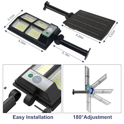 Image of Solar Motion Senser Lights Outdoor 10000LM Solar Street Lights Dusk to Dawn LED Flood Light Ip67 Waterproof for Outside Yard, Driveway, or Garden Path 4 Pack
