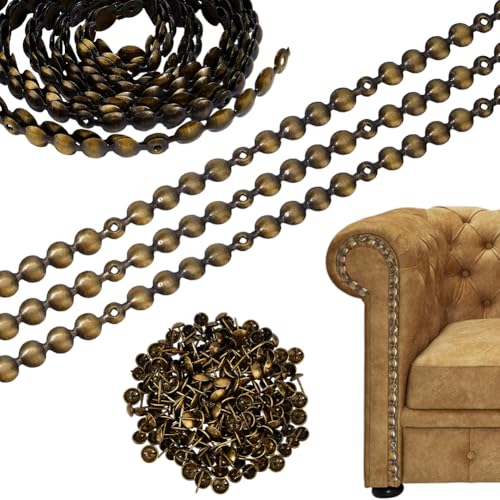 SUPERFINDINGS 11 Sets 2 Styles Upholstery Tacks Strips Antique Bronze Decorative Nail Trims Furniture Tacks Nails Iron Decorative Nail Strips for Sofa Headboard Chair Furniture with Upholstery Nail