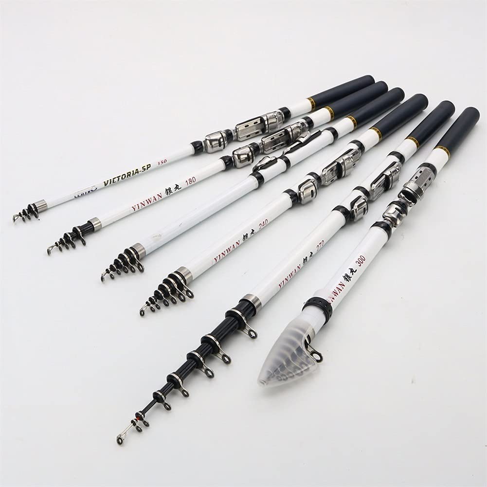 Wędki Teleskopowy Rock Wędkarski Prążek Fly Feeder Carp Fibr Rod Travel High Quality Wędki Wędka(2.7M White)