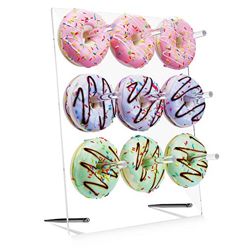 Jofave Acrylic Donut Wall Display Stand,Clear Bagel Doughnut for Parties,Sweets Tables,Wedding Treats, Ba