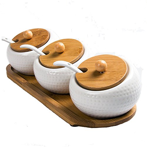 DecentGadget®Keramik Gewürzdosen mit Deckel und Halte Cover