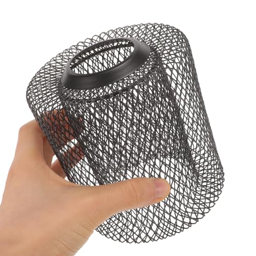 Dearmamy 14W1528CV3C7FVAVPGHZDM Industrial Pendant Light Shade Metal Retro Mesh Lamp Guards Hollow Out Wire Light Bulb Cage Cover Ceiling Light Cover Iron Cylinder Chandelier Lamp Shade Black B thumb #3