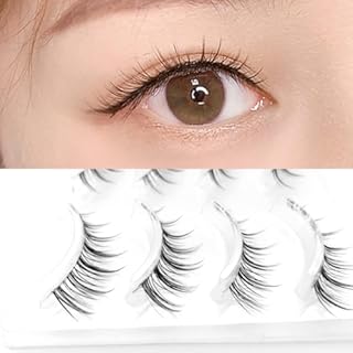 Manga Lashes, Clear Band Anime Lashes 4 Pack, Spiky Anime False Eyelashes Natural Look, Japanese Lashes Looks Like Cluster Manga Lashes Individual, Reusable Cosplay Wispy Strip Eyelashes, Asian Lashes, Style A01 By Mikiwi (A03/Clear band)
