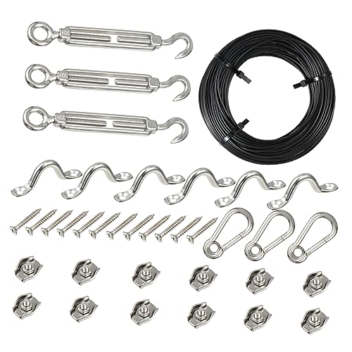 Alipis 1 Set String Outdoor String Light Suspension Kit Coated Stainless Steel Wire Rope for Safe Hanging Guide Wire for Home Office and Event Decor