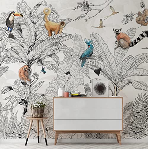 fsdgdf Papier peint intissé Animaux et plantes de la forêt du paysage français Décoration Murale Poster Tableaux Muraux Tapisserie Photo Trompe l'oeil Salon Chambre art mural Taille personnalisée