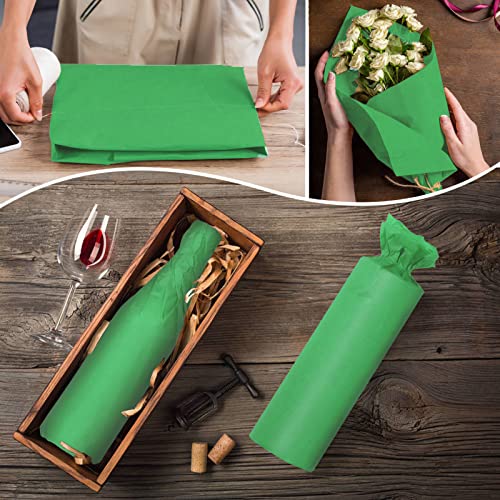 Image of 100 Sheets Green Tissue Paper Artdly 14 x 20 Inches Green Wrapping Paper Bulk for Weddings Birthday DIY Project Christmas (Pack of 3)