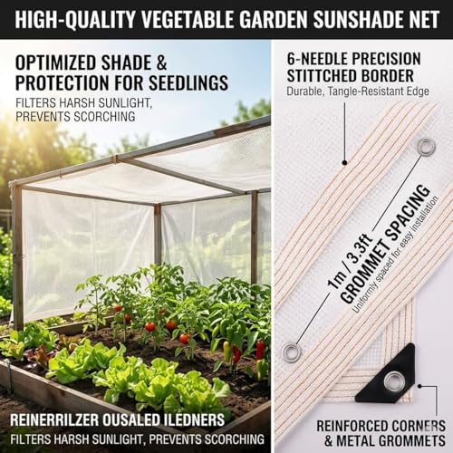 Toile d'ombrage à œillets blanche 14x18ft filet PEHD jardin