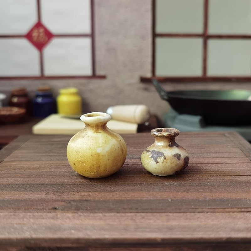 AirAds - Casa de muñecas a escala 112, casa de muñecas en miniatura de porcelana estilo antiguo (lote 2)