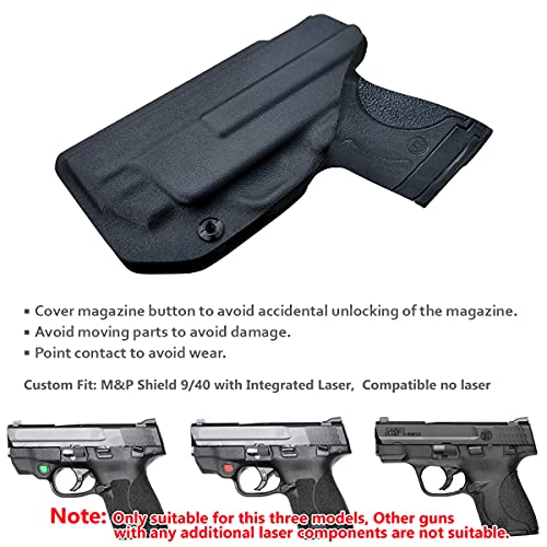 Pole.craft M&P Shield 9Mm Holster Iwb Kydex Holster For Smith & Wesson M&P Shield 9Mm .40 M2.0 S&W Pistol Case - With Integrated Laser - Holster M&P Shield 9Mm With Laser (Black, Right Hand) #TOP3