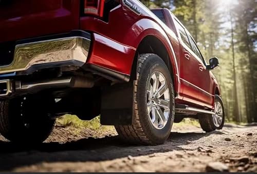 LIBRA Kick Back Mud Flaps 12" Wide Heavy Duty Rubber Stainless Steel Universal Fit Pickup Truck SUV 27069 Mud Splash Guard
