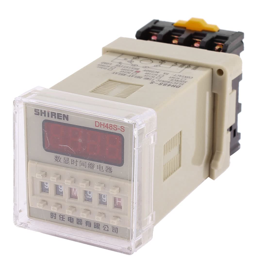 Zhwtisnpe One Color Ac220v Programmable Circular 0.1S- 99H Double Time Delay Relay Dh48s-S